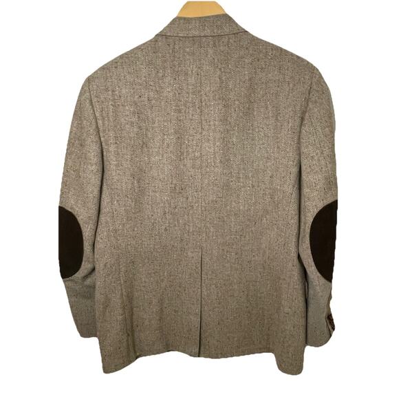 VTG Clubman Anderson Little Tan Beige Wool Blazer Sport Jacket Elbow Patches 40S - Picture 2 of 15